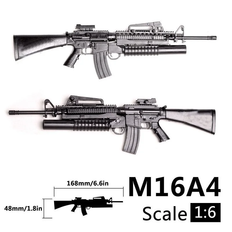 1/6 Scale M16A4  Rifle Gun Assemble Model Toys Puzzles Building Bricks Toy Model  For Action Figure