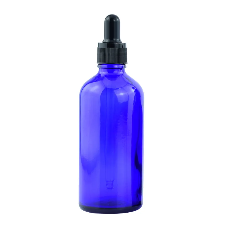 5ml 30ml 100ml Blue Essential Oil Bottle with Dropper Empty Glass Bottles for Cosmetics and Subpacking Sample Essence