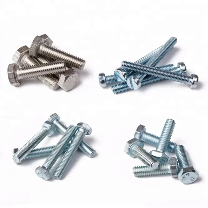 High quality silver and black hex bolts are available in large quantities