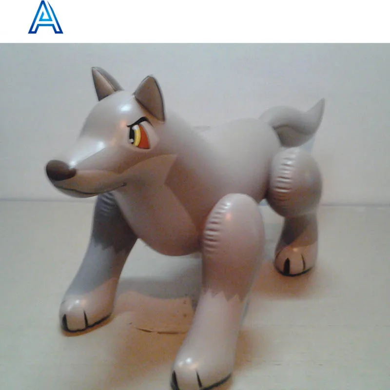Cheap low price high quality durable vinyl PVC air blow inflatable wolf dog puppy pet animal toy figure model