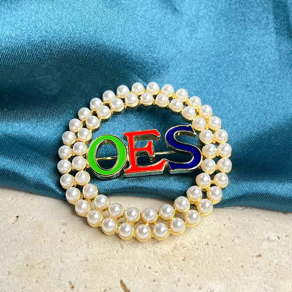 Greek Letter Sorority Jewelry Order Of The Eastern Star Brooches Oes Pins  Pearl Beads Brooch Lapel Pin