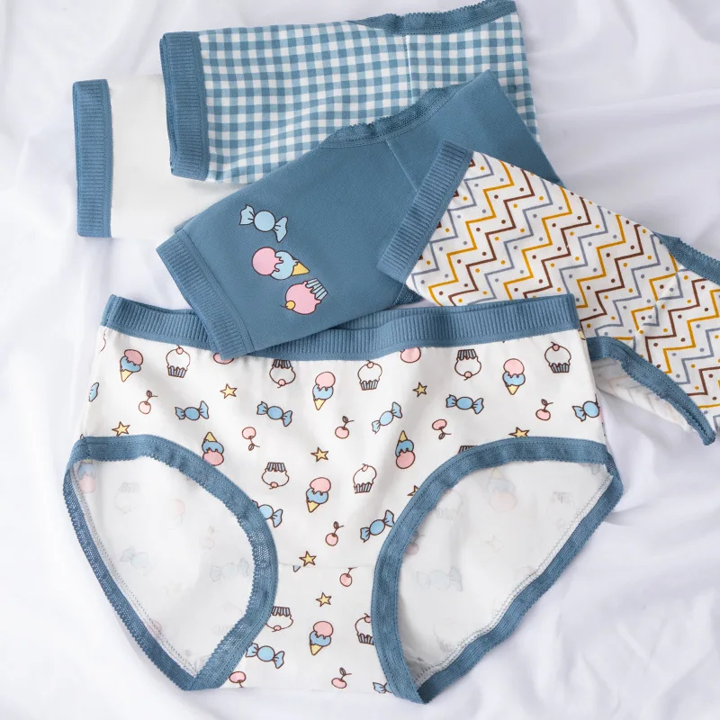 wholesale ladies low waist 100%cotton panties womens fashionable ribbed modal underwear