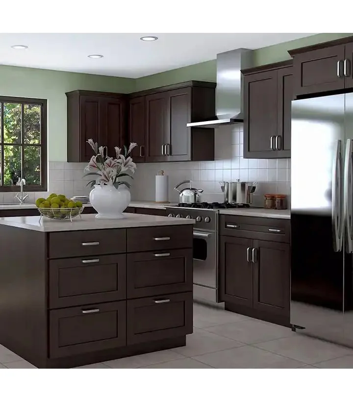 Upright termite proof kitchen cabinets with sink and countertop designs modern painting shaker laminate cupboards