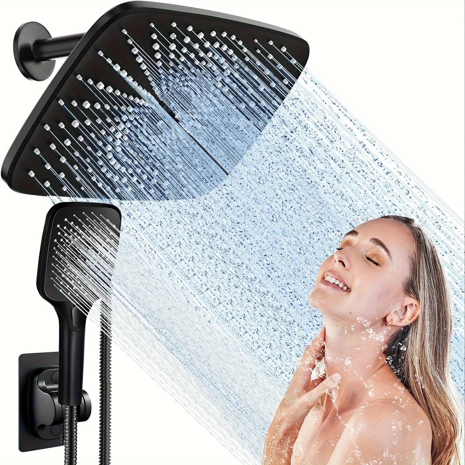21-режимная двойная портативная 8-дюймовая насадка для душа высокого давления современная система 2-в-1 со встроенным питанием использования в ванной комнате