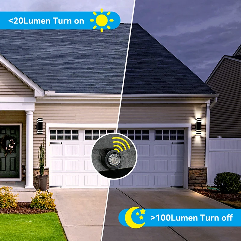 Hot Sale Modern Smart Home Lighting E26 LED Wall Light Exterior mounted Waterproof Motion Sensor Outdoor Wall Lamp