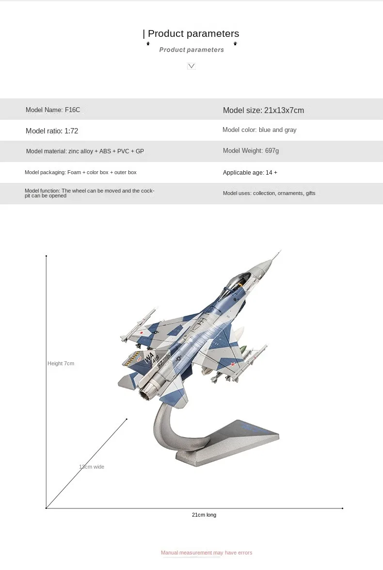 1/72 F16C Fighter jet simulation alloy model bombe r aircraft model for collection souvenir