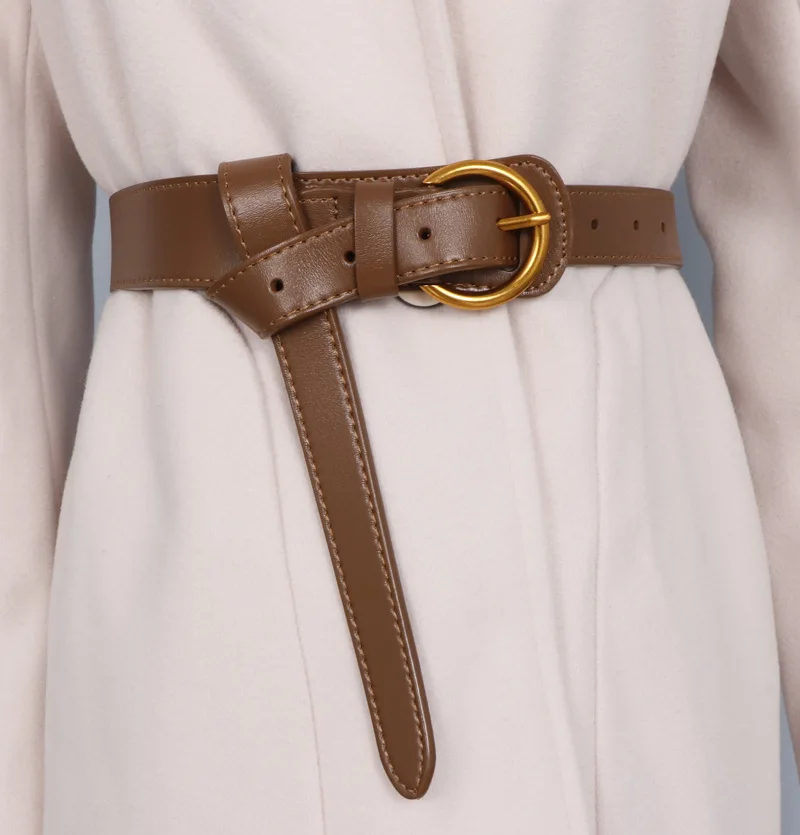 Wholesale New Arrive Pin Buckle Business Cow Leather Wide Waistband Genuine Leather Belt