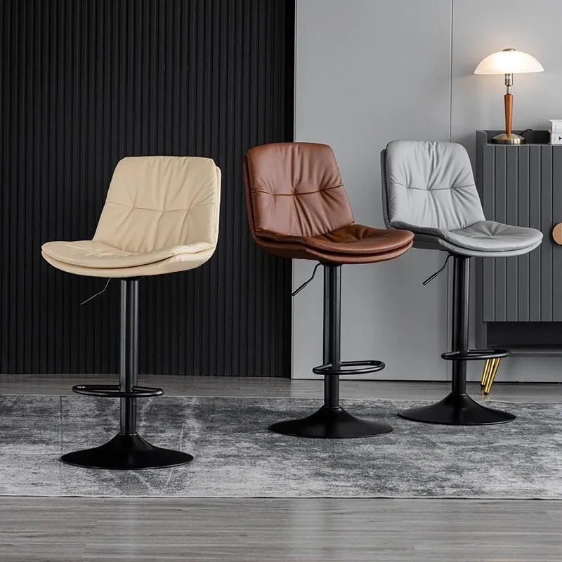 Nordic bar chair Home modern simple back light luxury bar chair can be raised and lowered rotary bar chair