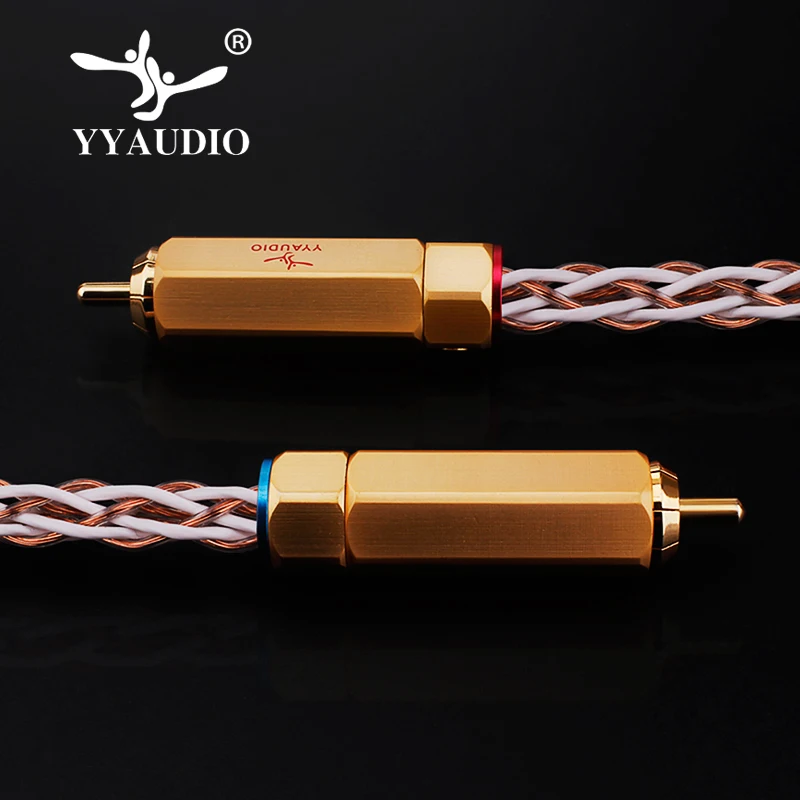 YYAUDIO 7N OCC Silver and Copper Hifi RCA Cable Hi-end 2RCA Male to Male Interconnect Cable 1m 2m 3m 5m