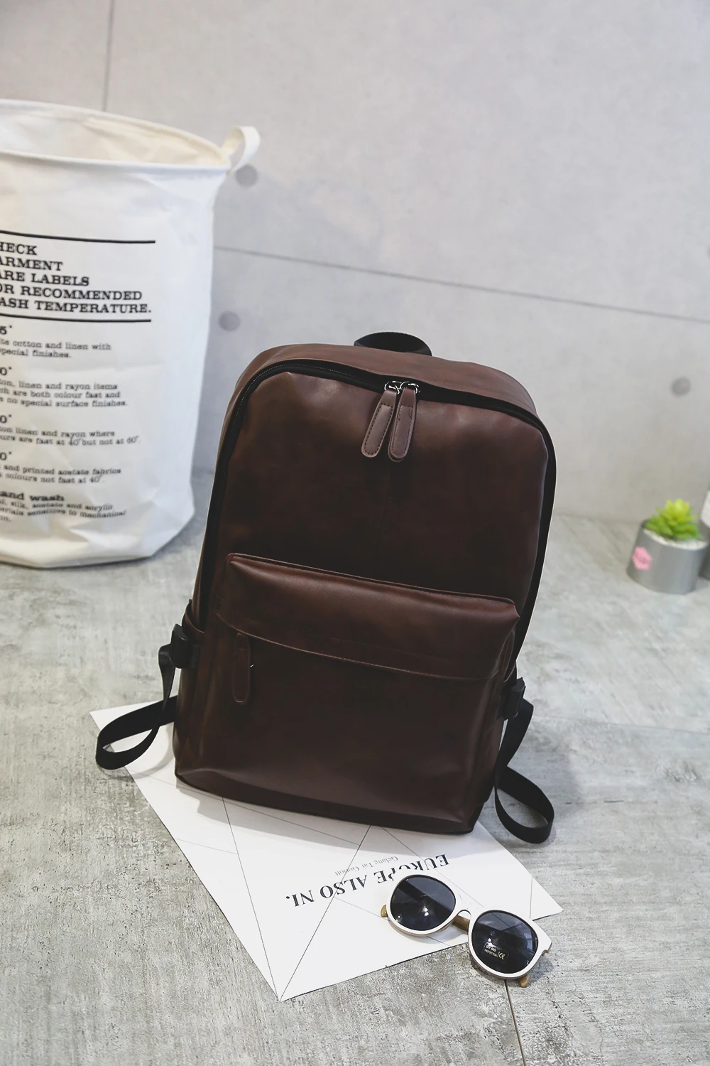 Custom Business Bag Travel Vegan Leather 15.6 Inch Laptop Computer Backpack Waterproof Campus School bag