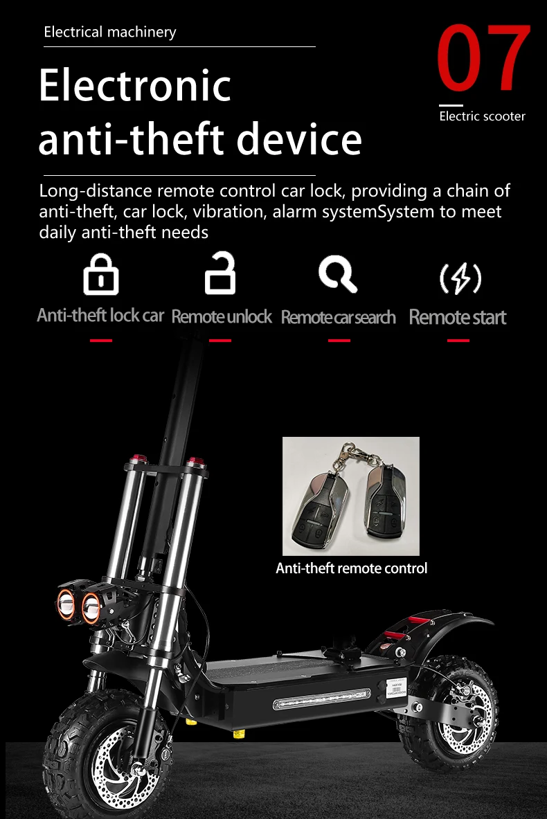 2024 Hot Selling  5600W  Foldable Dual Motor Electric Scooter 85km/h Off-road Tire 18AH Trotinette Electrique 60V For Adults
