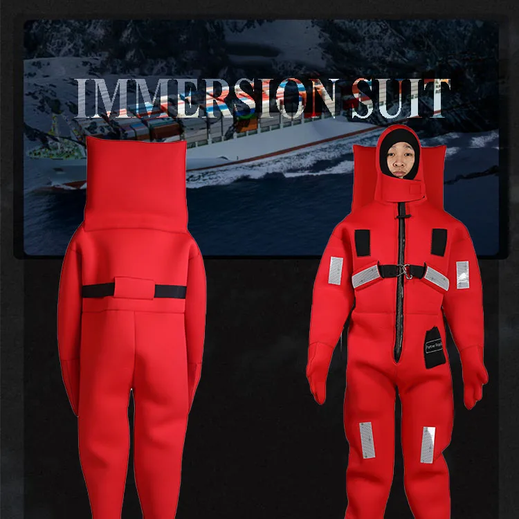 Marine one-piece waterproof and insulated large buoyancy insulated survival suit Immersion suit