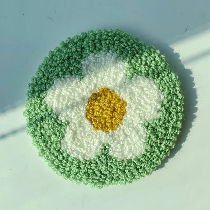 Cute Fruit Shaped Cherry Peach Strawberry Handmade Needlework Coasters for Home Decor