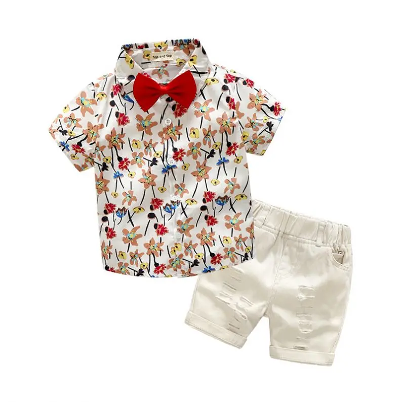 Hot Sale 2021 Summer Style Children Clothing Sets Tops Shorts Belt 3 Pcs Set Boys Girls T Pants Sports Suit Kids Clothes