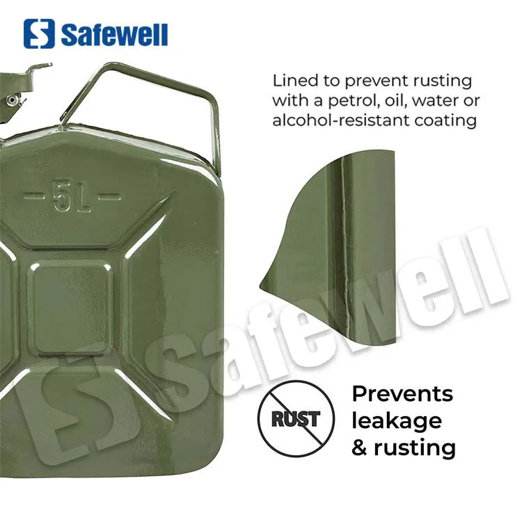 Fuel Gasoline Motorcycle Holder 5L Metal Steel Litre Spare Portable Additive Jerry Can without spout