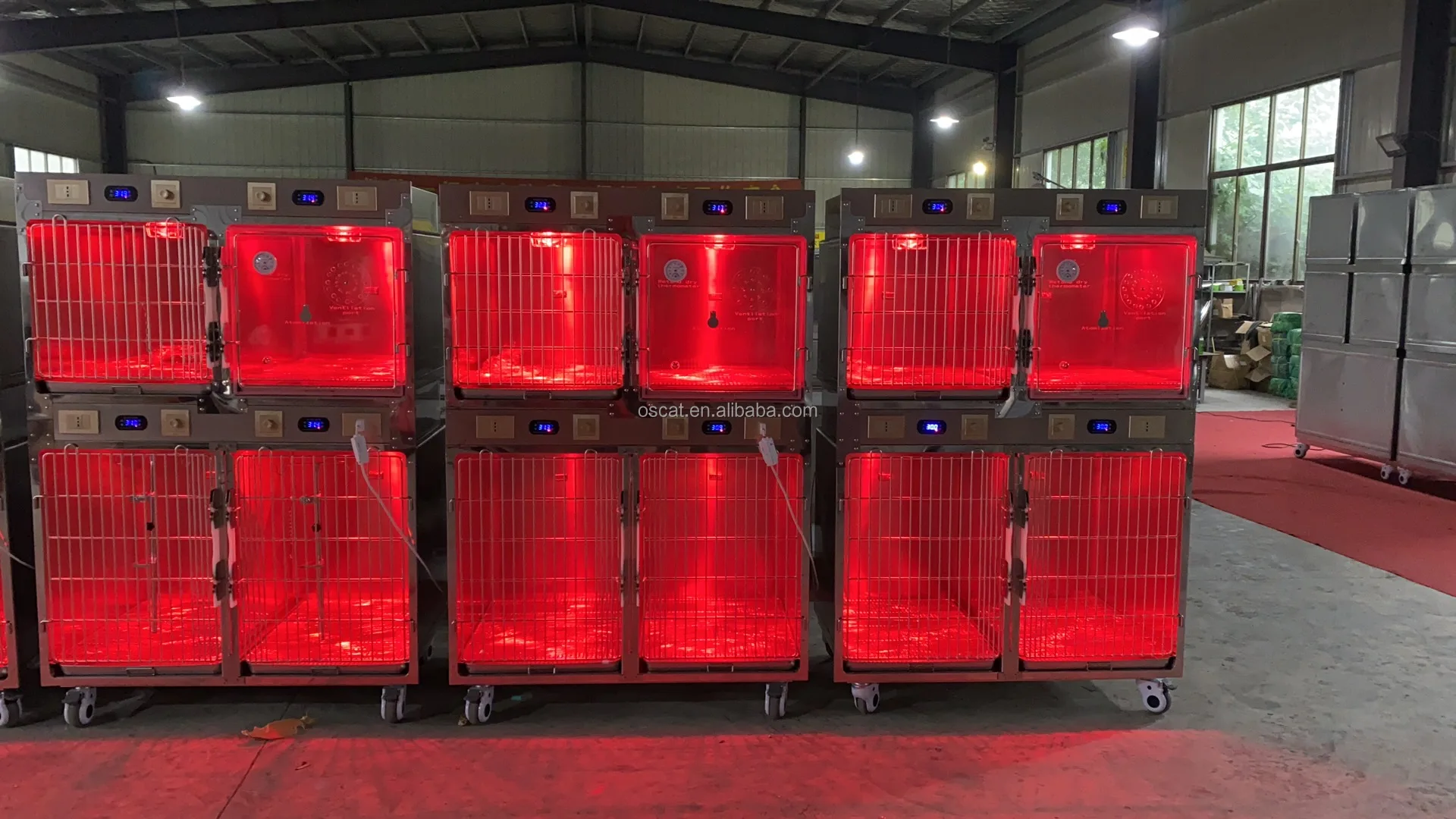 OSCAT EUR PET High Quality Professional Equipment Veterinary Pet ICU cage animal pet with temperature control and oxygen