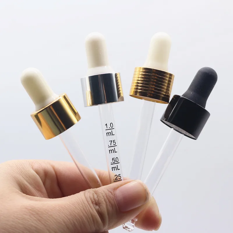 18-410 18mm 20 mm silver gold aluminum dropper cap for essential oil bottle, alumite collar dropper glass pipette assembled