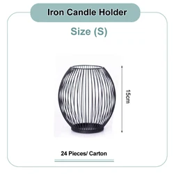 Black Metal Outdoor Wire Cage Pillar LED Candle Holder for Table Centerpiece Home Mantel Fireplace, Decorative Candle Lantern