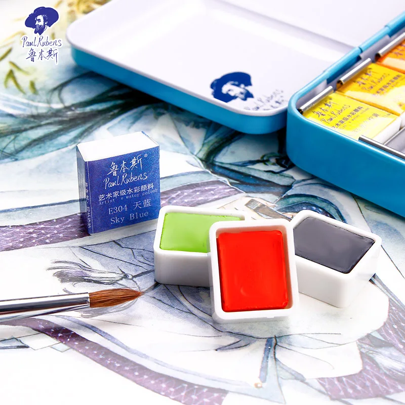 Paul Rubens Alibaba китайский поставщик горячая Распродажа 12/24/48 цветов набор твердых акварельных красок