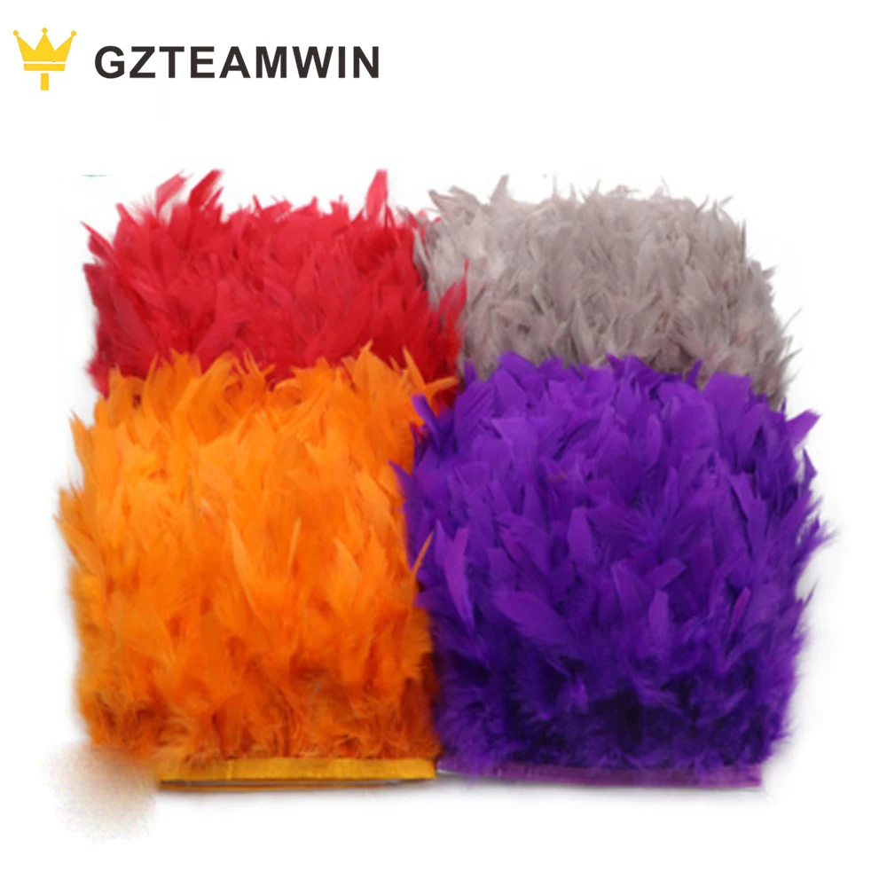 Just A Trim Clothes Accessories Wholesale Colorful Feather Ribbon Fringe Tassel Turkey Feather Lace Trim (1600441466118)
