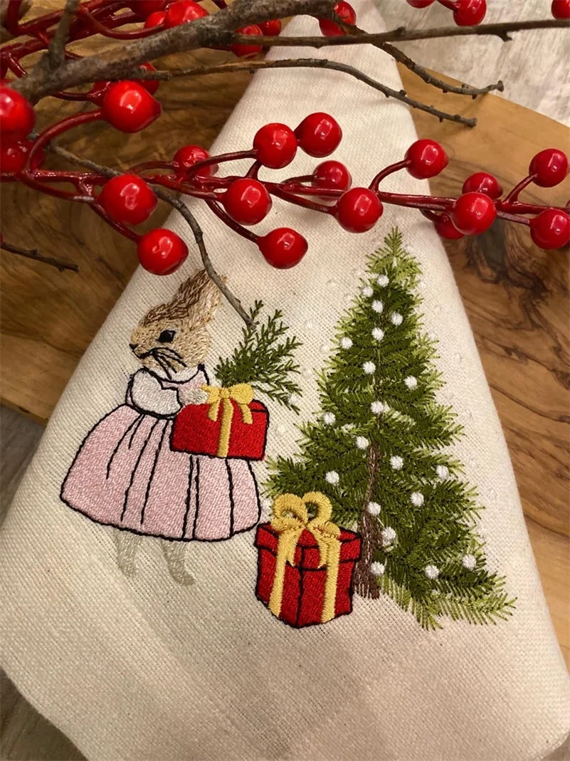 wholesale christmas linen flax washable colorful sage green luxury fabric gold ramadan dinner napkin cloth logo cotton custom