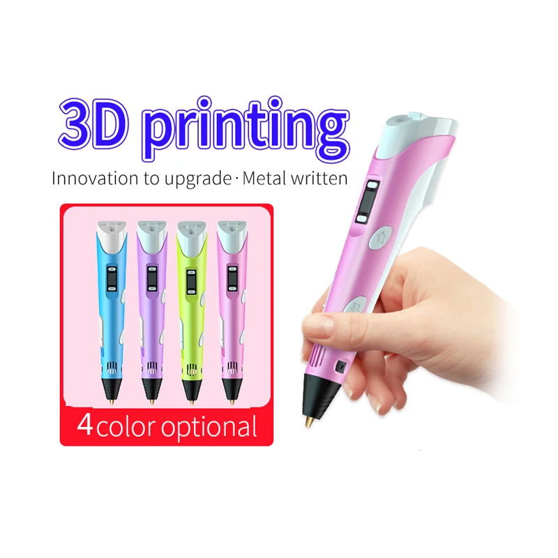 Smart 3D Color Painting Printing Pen Compatible with LCD Screen PLA Filament High Temperature 3D Toy Pen for Kids Birthday Gift
