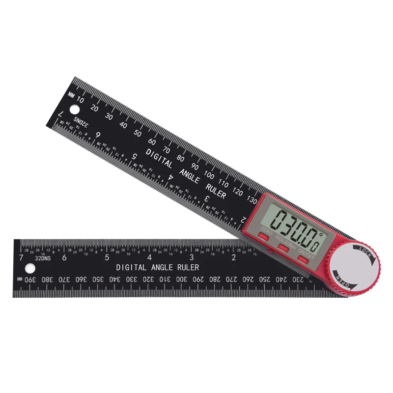 DITRON Angle Measuring Tool Carbon Fiber Goniometer Ruler Angle Gauge 200mm 300mm Plastic Digital Protractor Angle Finder