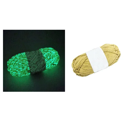 Luminous Crochet Yarn 1mm Luminous Wool Ball Fancy Yarn in the Dark
