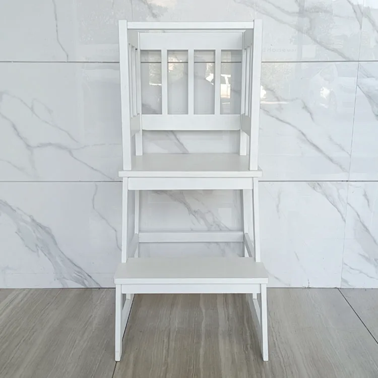 Factory Wholesale Custom Bamboo Folding Step Stool Ladder Chair Toddler Tower Durable Wood Learning Tower For Children