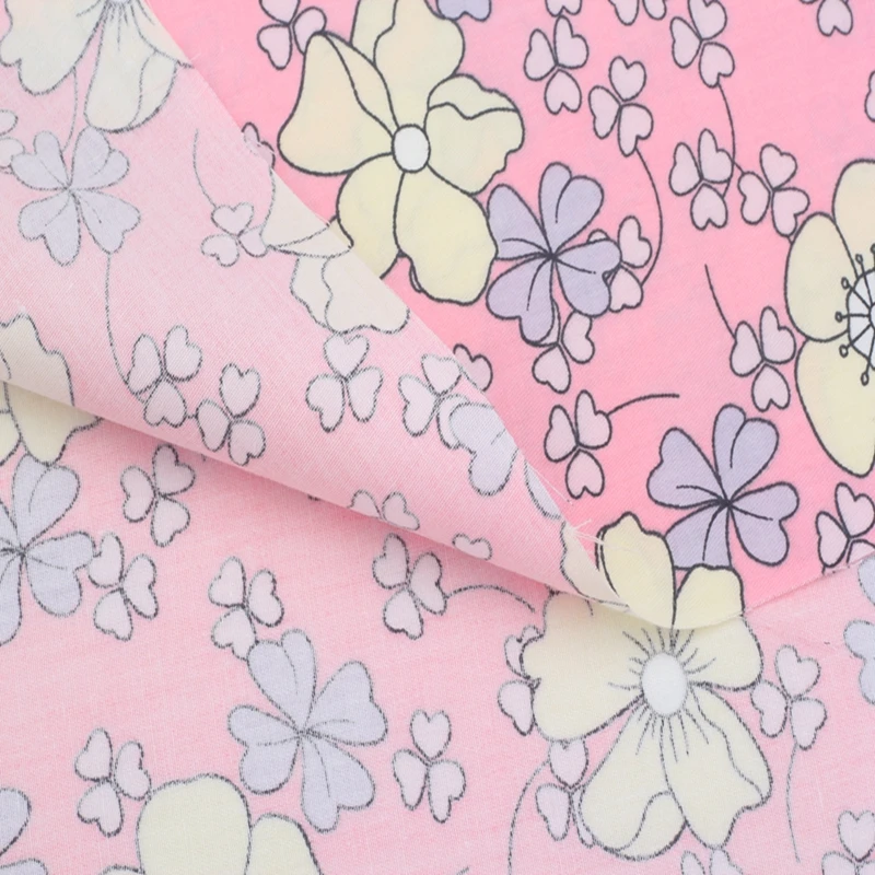 Hot Sale Pink Printed Cotton Fabric High Quality Quilting Home Textiles For Sewing Handicrafts