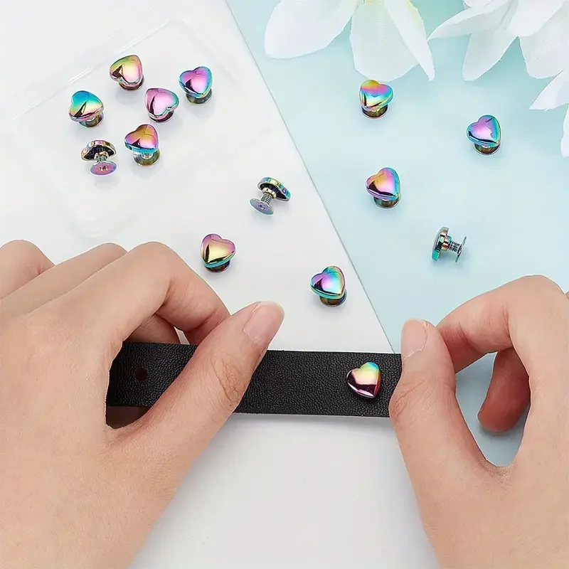 Nolvo World Alloy Rivet Handmade Decorative Screw Buckle Love/Star/Lightning Shaped Hardware Bag Feet