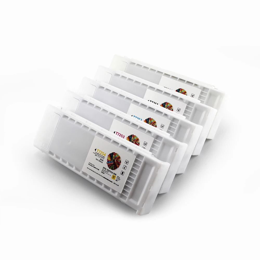 600 мл T7251-T7254 T725A Совместимость DTG текстиля белого цвета и цвет картридж с чернилами SC F2000 F2100 для EPSON DTG текстильный принтеры