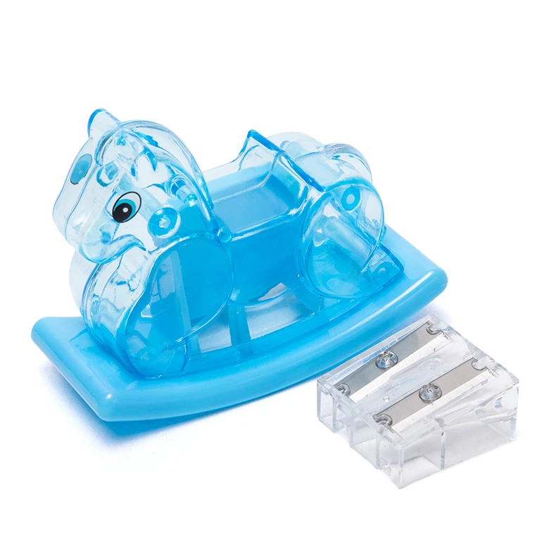 Запатентованная детская безопасная рекламная Подарочная дешевая Милая лошадка с двойным отверстием точилка для школьных детских карандашей