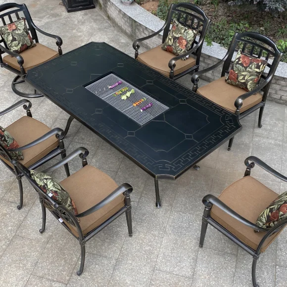 Outdoor Dining Table and Chair Modern Garden Furniture Set Luxury Commercial Hotel Restaurant Frame Style Living furniture