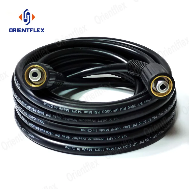 15 Meters 4800 Psi 15 Meters 5000Psi 6000 Psi Braided Pressure Washer Hose 1000 Bar Grey Black 45M 50Ft 1/2 Inch