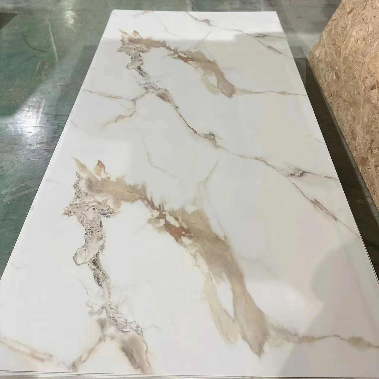 UV Coating PVC Marble Sheet 3mm Thickness Wall Panel Modern Design Quality Waterproof Fireproof Flat Surface  PVC Wall Panel