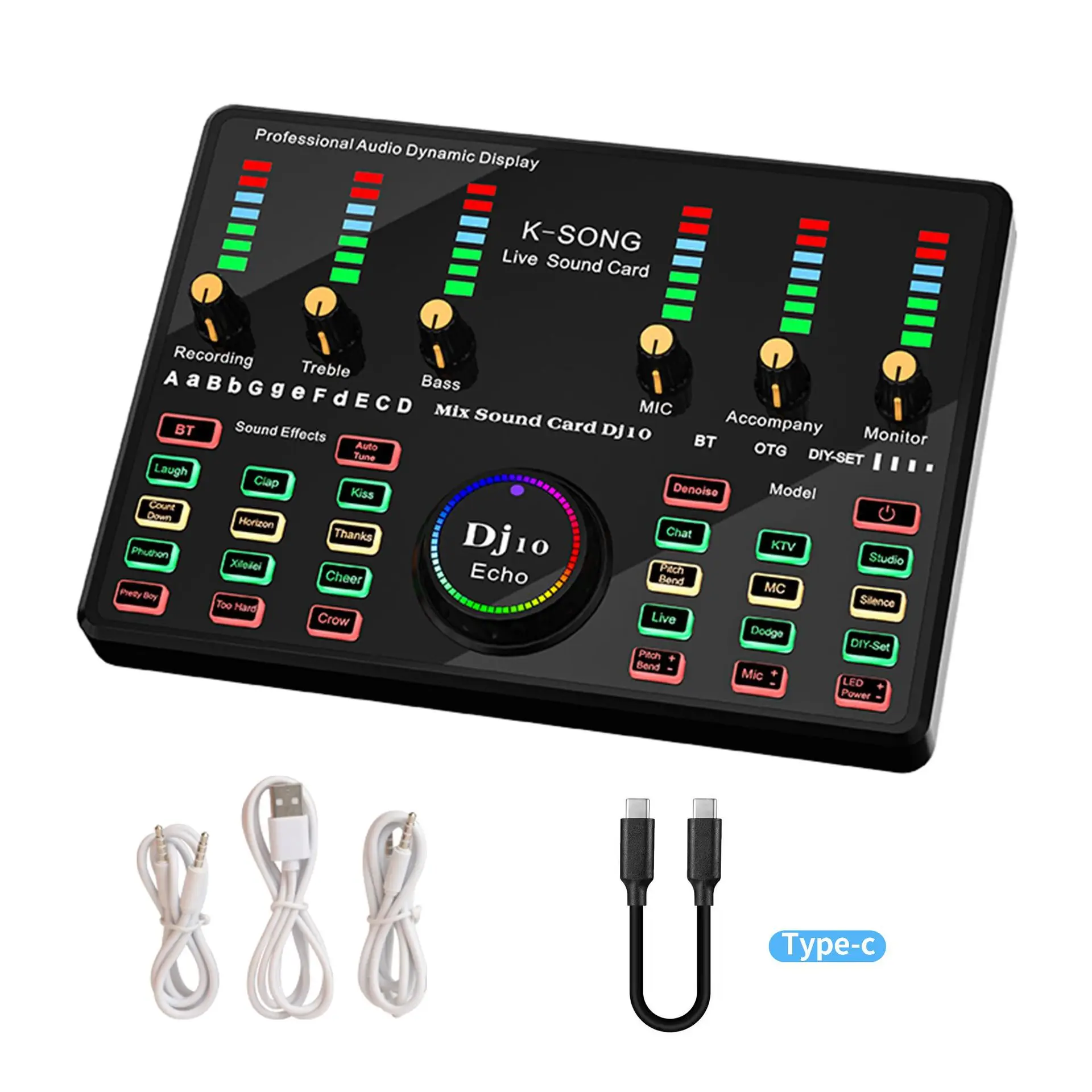 BM 800 Microphone BT Wireless Karaoke with Live Streaming DJ10 Sound Card for PC Phone Singing Gaming Youtube Tik Tok MIC