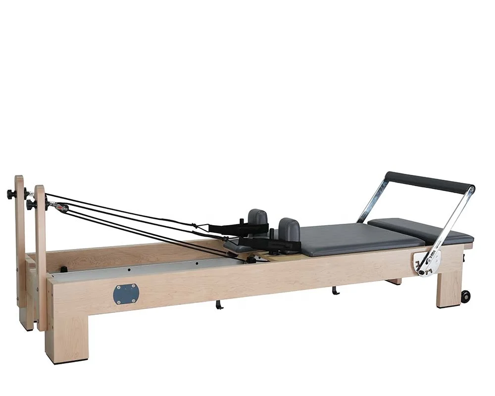 Customized 5 springs with 3 layer hanger SRP01PM White Maple Wood Reformer Pilates Equipment with box and jump board