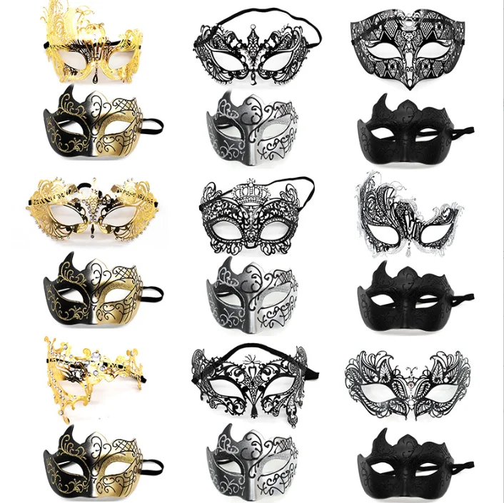 HLY Wholesale high quality half face princess painting party mask gold mask belly dance mask