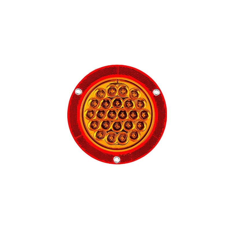  24LED 4 inch Amber/Red tail light with reflector for truck trailer