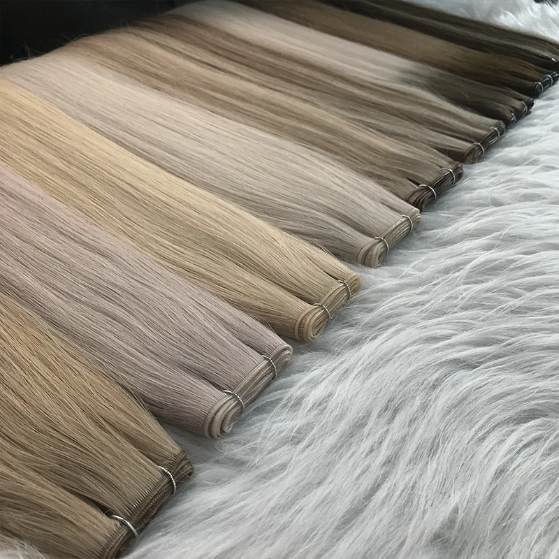 Русские тонкие невидимые гениальные волосы для наращивания двойные натянутые человеческие волосы гениальный уток