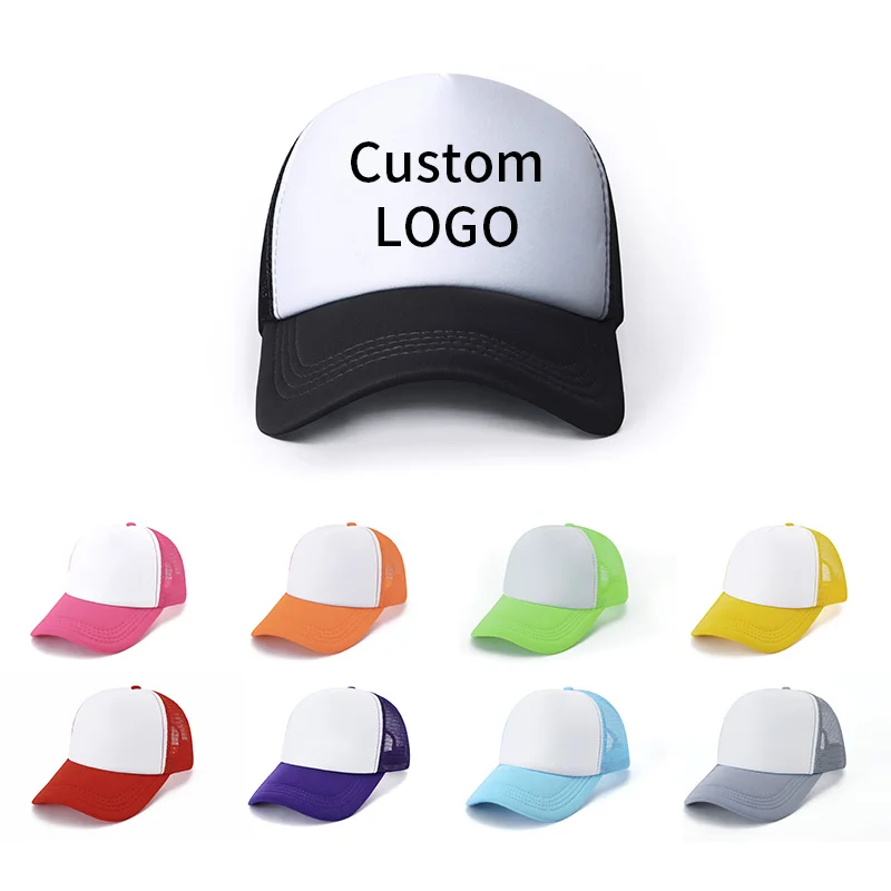 Wholesale Mesh Trucker Hat Hip Hop Cotton Blank Casquette Baseball Custom Logo Print 5 Panel Embroidered Sports Caps