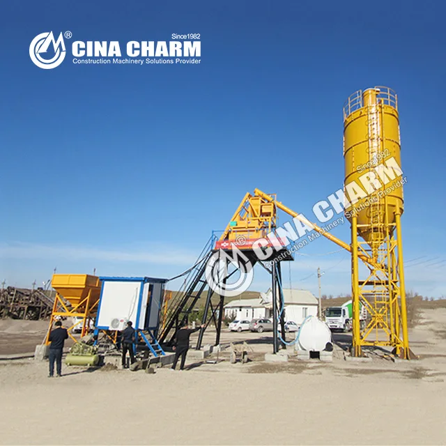 Hopper type HZS75 Fully-Automatic Concrete Mixing Plant with CE certification