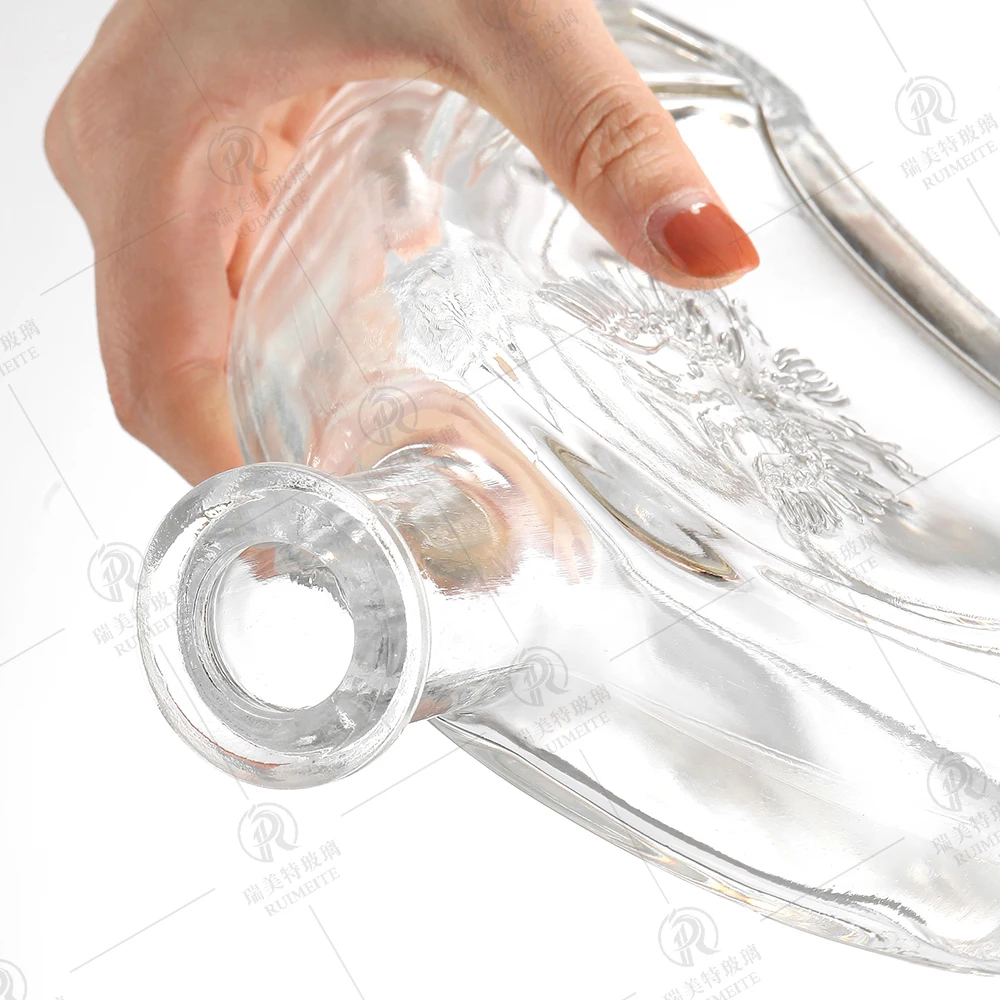 Custom Clear 500ml 750ml Wine Vodka Glass Bottle for Liquor Empty XO Whiskey Spirit Bottles with Glass Cap