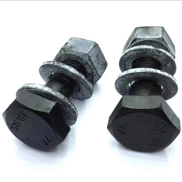 HBLJ ASTM A325 / A490 Large hexagon head bolts for steel structure DIN6914 / DIN7990 hex bolt 8.8 grade