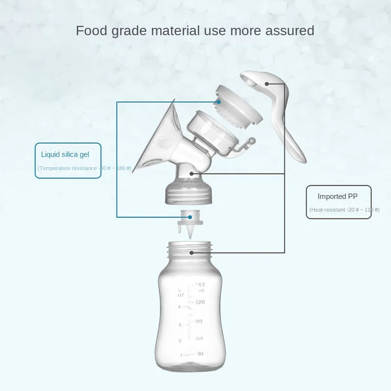Portable Silicone Milking Extractor Breast Pump Single Type for Baby Feeding English Packaging Maternity Supplies