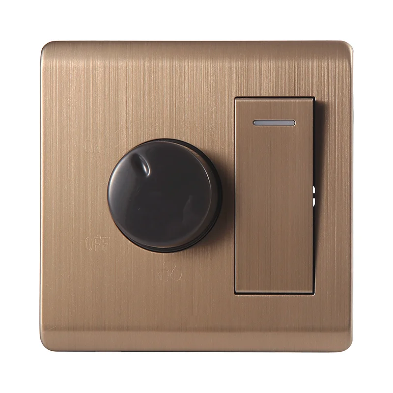 luxury electrical Fan Dimmer switch 1G 1W Fan speed control switch Household Fan Dimmer switch