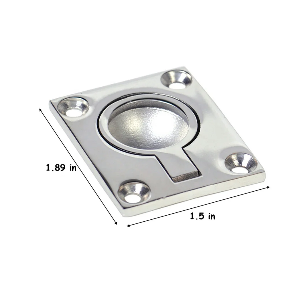 4.8x3.8cm Marine Deck Cover Handle Boat Deck Hatch Cabinet Drawer Lifting Handle Pull Ring Flush Mount Boat Accessories Marine