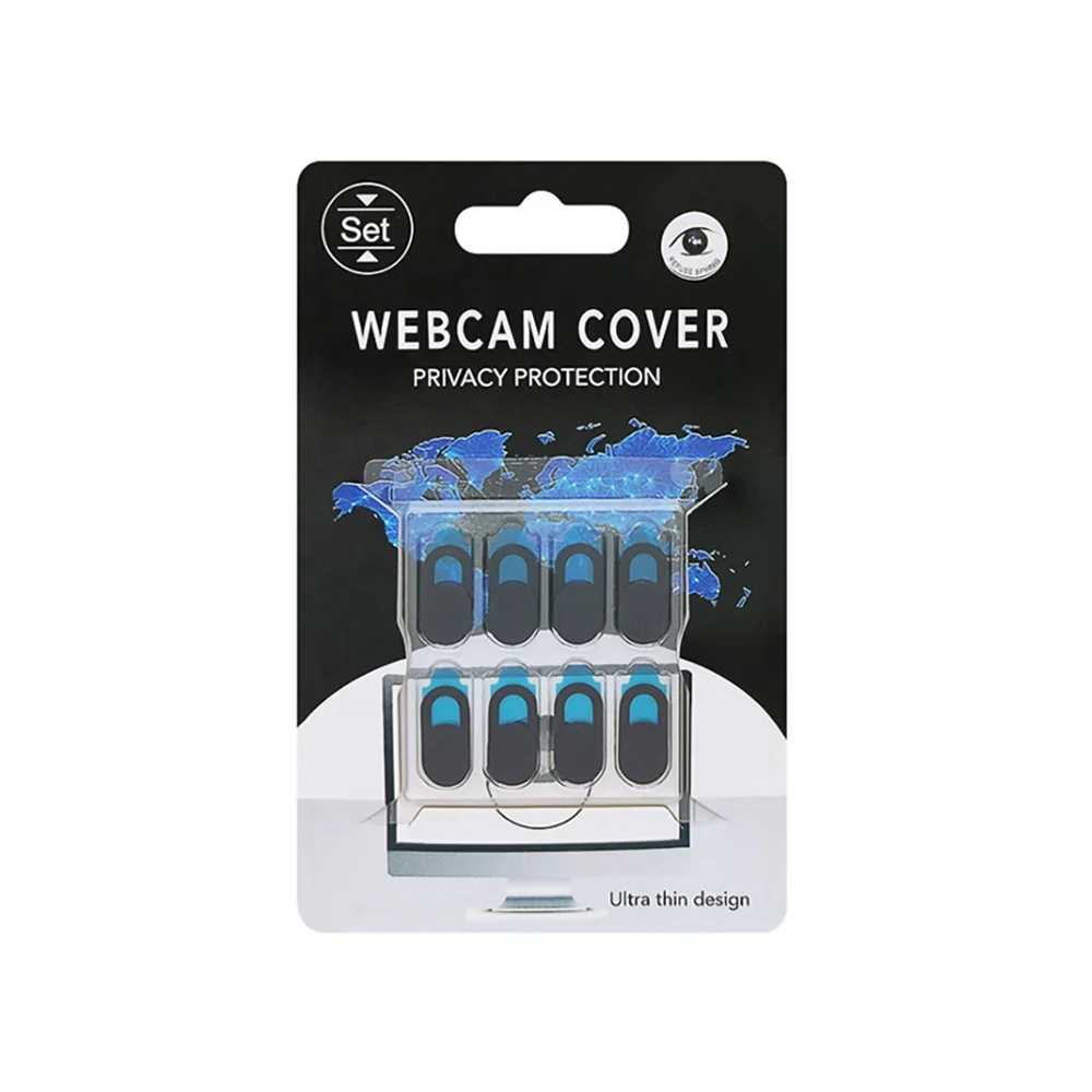 Logo Print 8 Pack 0.03 Inch Ultra-Thin Web Camera Covers Protect Privacy Security for PC Tablet Smartphone Webcam Cover Slide