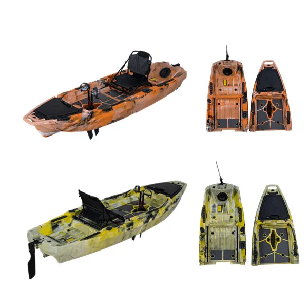 New Arrival Factory Wholesales Single Seat Module Fishing Kayak Fin pedal Canoe Boat with 2 piece Module for Easy Carrying